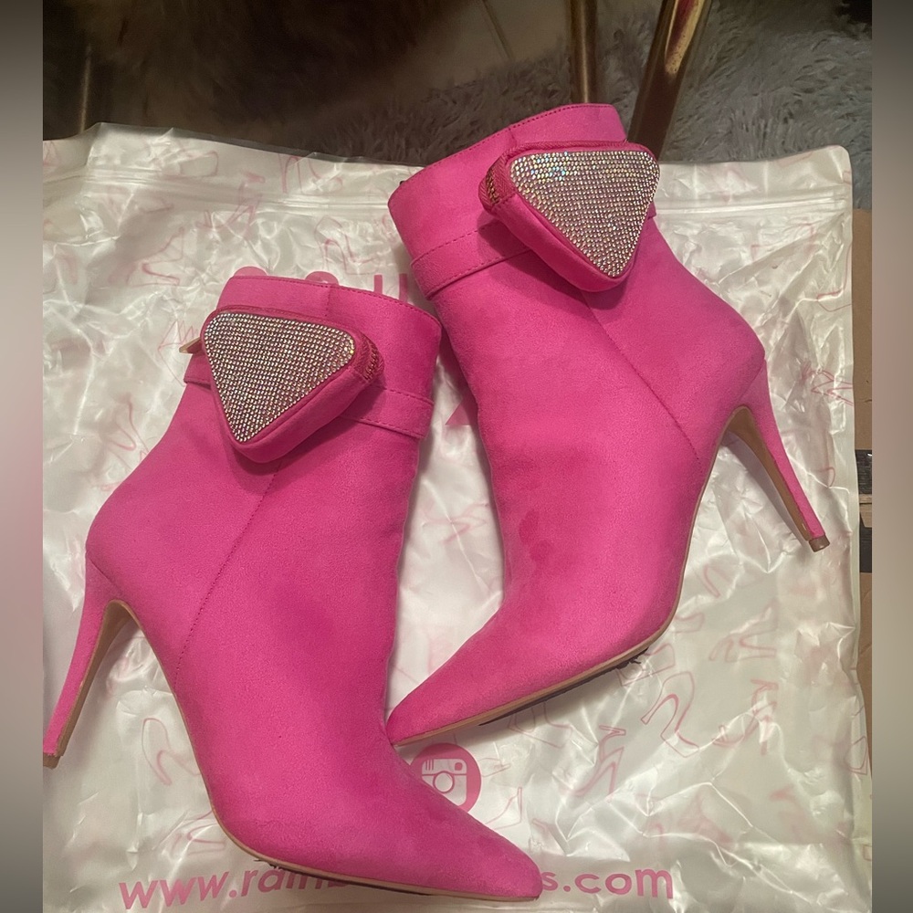 Hot pink ankle boots